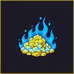 Sulfur burning with ablue flame.